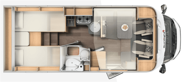 Nagelneuer Sunlight T 67 S - Teilintegriertes Wohnmobil für 4 Personen in Weinböhla