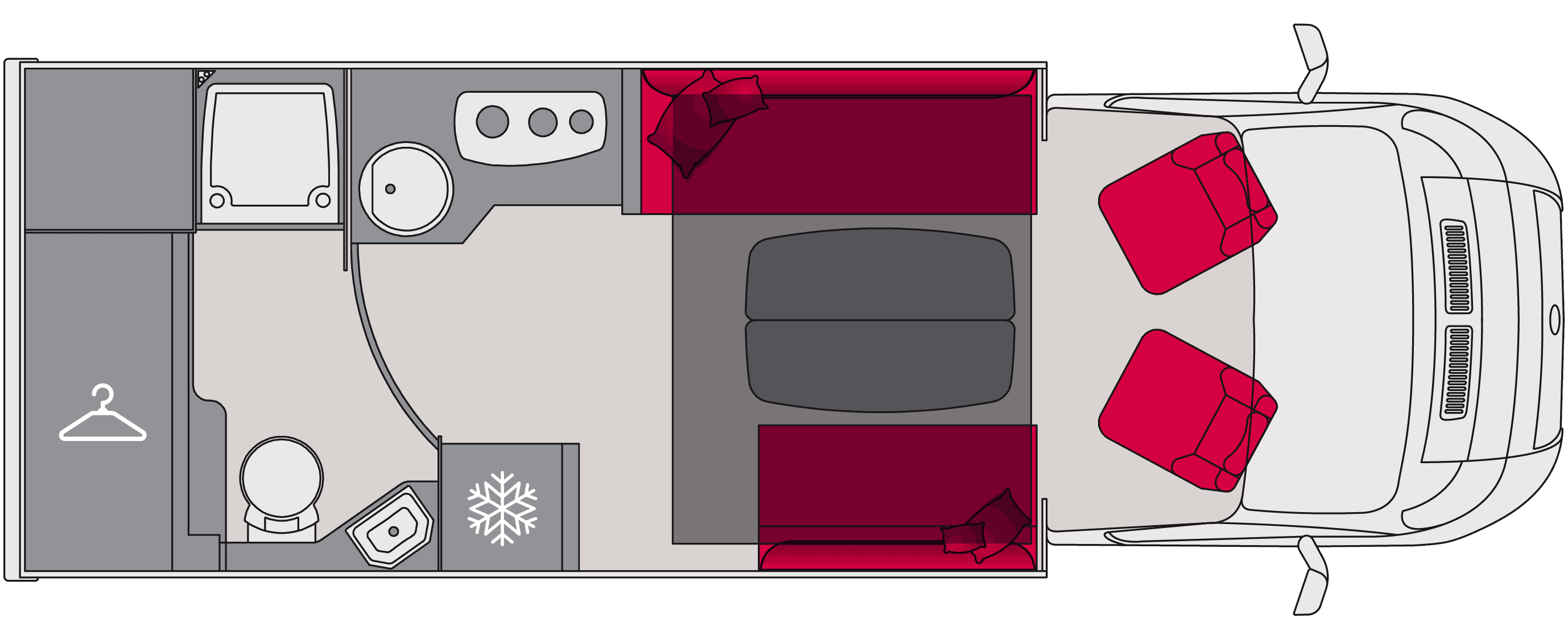 Wohnmobil Pilote P696D EXPRESSION - mit Heckbad, Ankleidebereich, großer Wohnbereich, uvm. für bis zu 4 Personen .