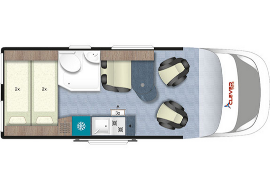 CLEVER Vario Kids - kompakt, komfortables Wohnmobil für 2 bis 4 Personen in Güster