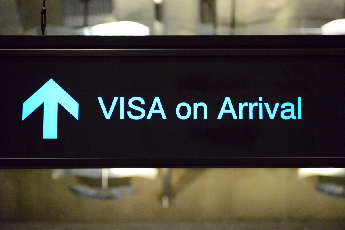 visa on arrival schild
