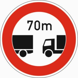 Fahrzeuge müssen einen Abstand von 70 Meter zum vorausfahrenden Fahrzeug haben