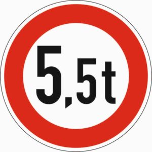 Durchfahrtsverbot für Fahrzeuge mit einem Gesamtgewicht über 5,5 Tonnen