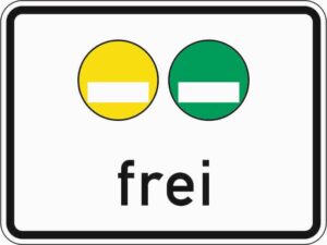 Fahrzeuge mit gelber und grüner Plakette dürfen einfahren