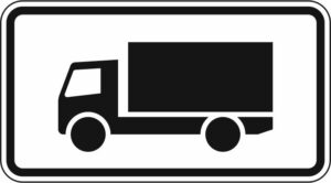 Abbildung eines LKWs auf einem Verkehrsschild